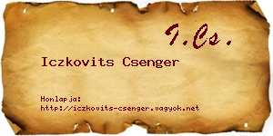 Iczkovits Csenger névjegykártya